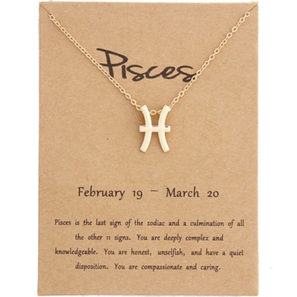 Golden Threads Jewelry - Zodiac Charm Pendant Necklace PISCES